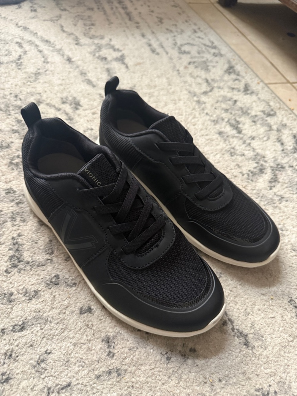 Vionic Women's Black Athletic Sneakers with White Sole